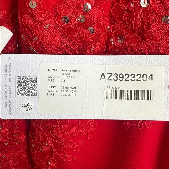 Azazie Adaly Red Dress with Sequin Details - Picture 8 of 13